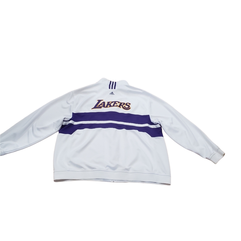 Los Angeles Lakers White Adidas Jacket - Picture 9 of 11